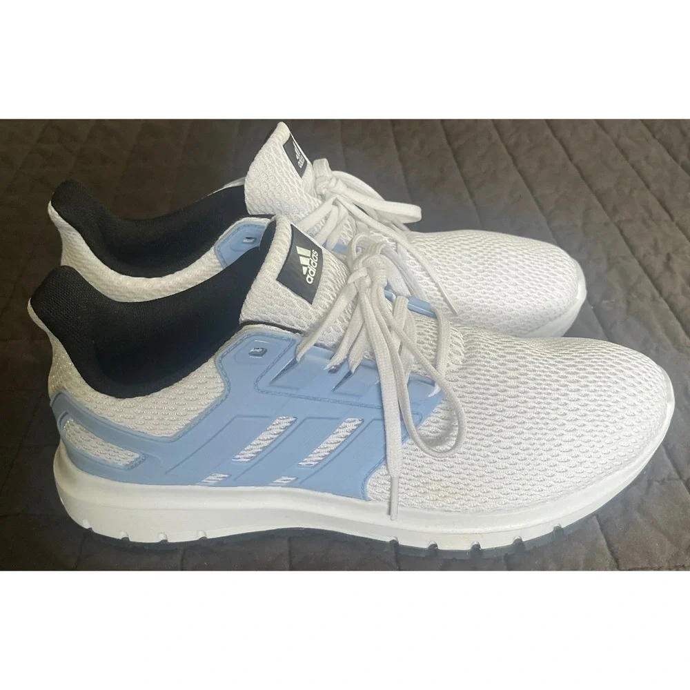 Adidas Energy Cloud Running Shoes White Light Blue Womens Sneakers Activewear